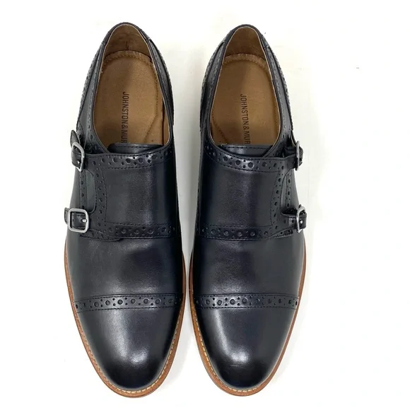 Johnston & Murphy Conard Double Monk Strap Cap Toe Black Calfskin - Picture 5 of 7